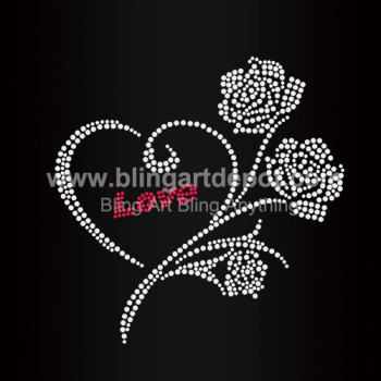 Flower Love Rhinestone Transfers Flower Love Rhinestone Transfers